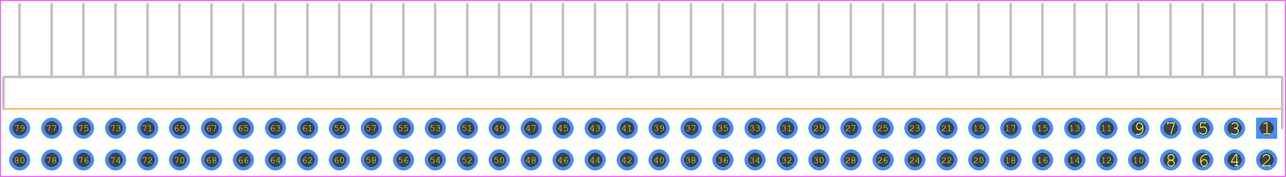 TSW-140-08-L-D-RA - SAMTEC PCB footprint - Header, Unshrouded - Right Angle PTH Pin - Header, Unshrouded - Right Angle PTH Pin - TSW-140-08-L-D-RA