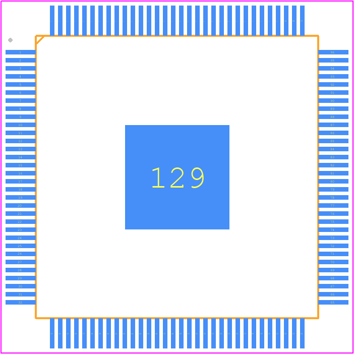LAN9311-NZW - Microchip PCB footprint - Quad Flat Packages - Quad Flat Packages - 128-XVTQFP 14X14X1.0MM