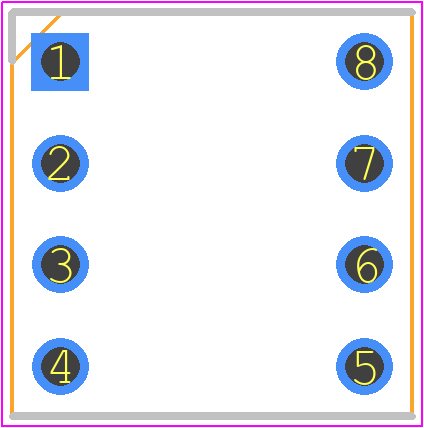 D2608-42 - Harwin PCB footprint - Dual-In-Line Sockets - Dual-In-Line Sockets - DIP-8
