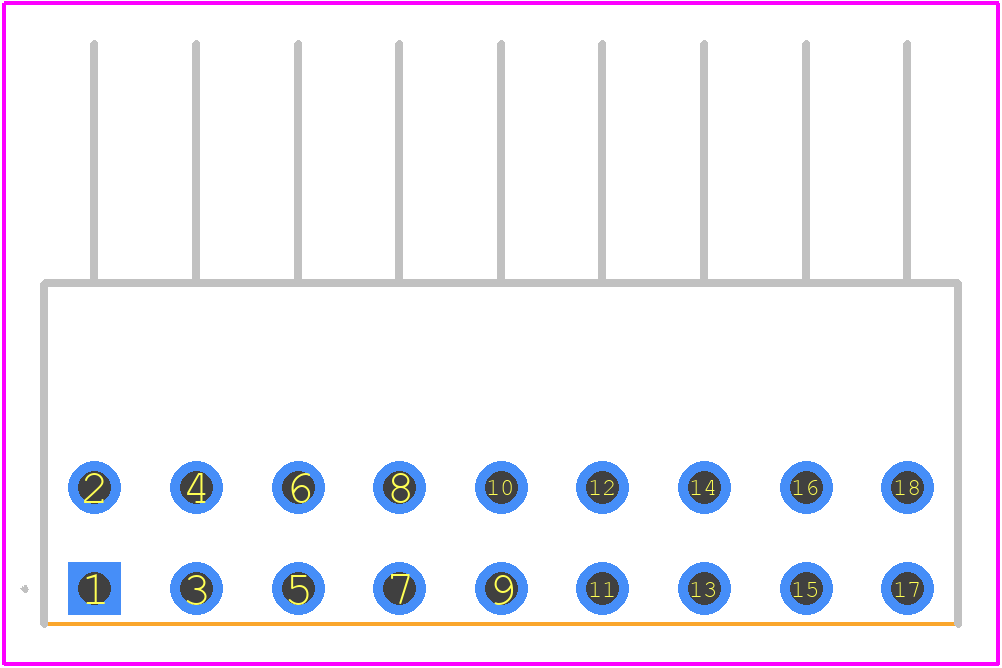 A1-18PA-2.54DS(71) - Hirose PCB footprint - Other - Other - A1-18PA-2.54DS(71)-1