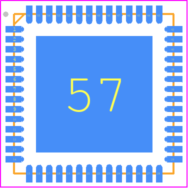 TLC59581RTQT - Texas Instruments PCB footprint - Quad Flat No-Lead - Quad Flat No-Lead - RTQ0056E VQFN - 1 mm max height