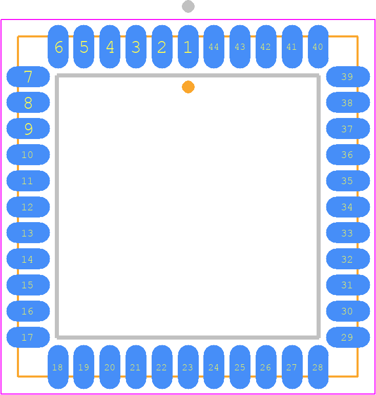 AT89S52-24JI - Microchip PCB footprint - Plastic Leaded Chip Carrier - Plastic Leaded Chip Carrier - 44J – PLCC