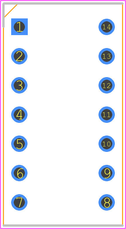 SC03-12SEKWA - Kingbright PCB footprint - Dual-In-Line Sockets - Dual-In-Line Sockets - 14-DIP (0.300",7.62mm)