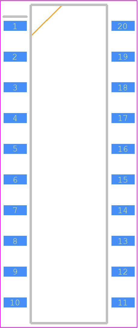 A6S-0102-H - OMRON Electronics PCB footprint - Small Outline Packages - Small Outline Packages - DIP20