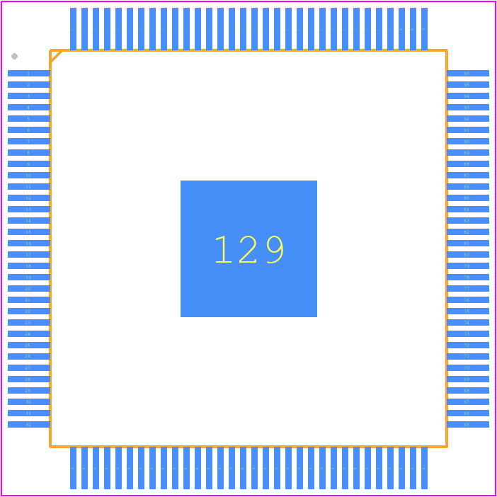 XE216-512-TQ128-C20 - XMOS PCB footprint - Quad Flat Packages - Quad Flat Packages - 128 QFP