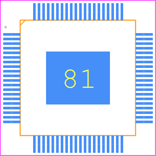 PI3HDX414FCEEX - Diodes Incorporated PCB footprint - Quad Flat Packages - Quad Flat Packages - PI3HDX414FCEEX