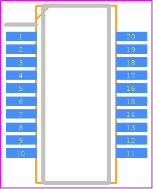 ADA4412-3ARQZ - Analog Devices PCB footprint - Small Outline Packages - Small Outline Packages - 20-Lead Shrink Small Outline Package [QSOP] (RQ-20)