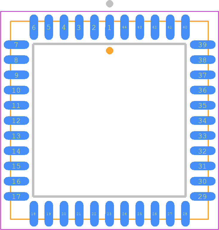 MAX138EQH+D - Analog Devices PCB footprint - Plastic Leaded Chip Carrier - Plastic Leaded Chip Carrier - 44 PLCC