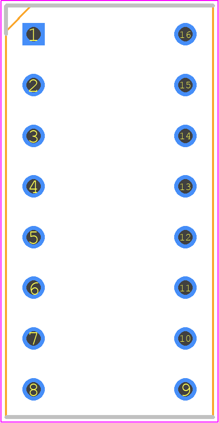 2227MC-16-03-F1 - Multicomp Pro PCB footprint - Dual-In-Line Sockets - Dual-In-Line Sockets - 2227MC-16-03-F1