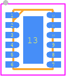 DAC7551IDRNR - Texas Instruments PCB footprint - Small Outline No-lead - Small Outline No-lead - DRN(R-PDSO-N12)