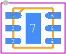STTS22HTR - STMicroelectronics PCB footprint - Small Outline No-lead - Small Outline No-lead - UDFN-6L