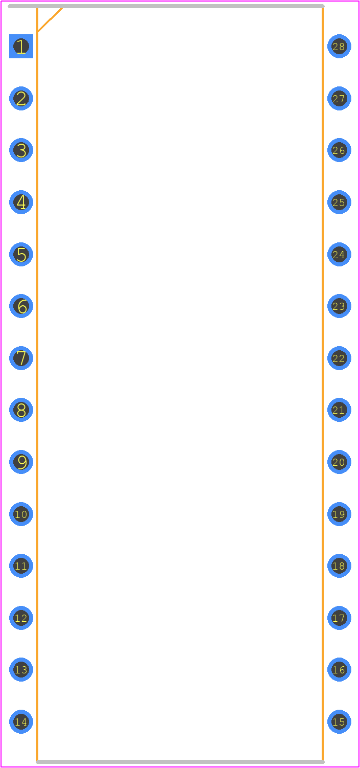 ISD1016AP - Nuvoton PCB footprint - Dual-In-Line Packages - Dual-In-Line Packages - 28-LEAD 600-MIL PLASTIC DUAL INLINE PACKAGE (P)