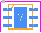 NOA1305CUTAG - onsemi PCB footprint - Small Outline No-lead - Small Outline No-lead - CUDFN6, 2x2 CASE 505AD−01 ISSUE B