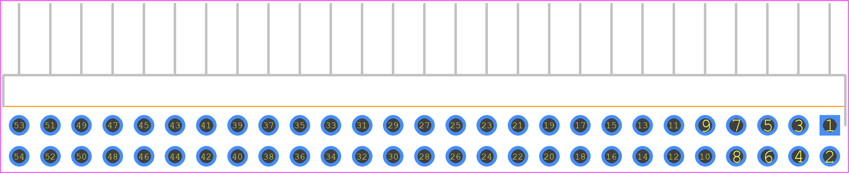 TSW-127-12-F-D-RA - SAMTEC PCB footprint - Header, Unshrouded - Right Angle PTH Pin - Header, Unshrouded - Right Angle PTH Pin - TSW-127-12-F-D-RA