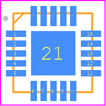 DAT-15R5A-PN+ - Mini-Circuits PCB footprint - Quad Flat No-Lead - Quad Flat No-Lead - QFN-20-