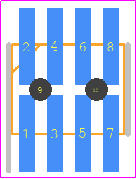 M40-3200445R - Harwin PCB footprint - Header, Unshrouded - Straight SMD Pin - Header, Unshrouded - Straight SMD Pin - M40-3010646