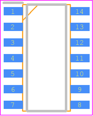 74HC21D(BJ) - Toshiba PCB footprint - Small Outline Packages - Small Outline Packages - P-SOP14-0409-1.27-001