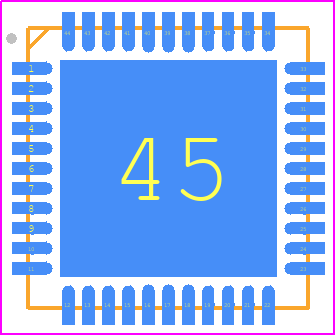 ATMEGA644PA-MN - Microchip PCB footprint - Quad Flat No-Lead - Quad Flat No-Lead - 44M1 _2022