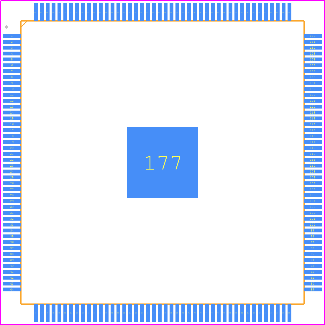 ADSP-21489BSWZ-4B - Analog Devices PCB footprint - Quad Flat Packages - Quad Flat Packages - SW-176-2