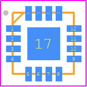 PI3CH480ZHDEX - Diodes Incorporated PCB footprint - Quad Flat No-Lead - Quad Flat No-Lead - UQFN (ZHD)