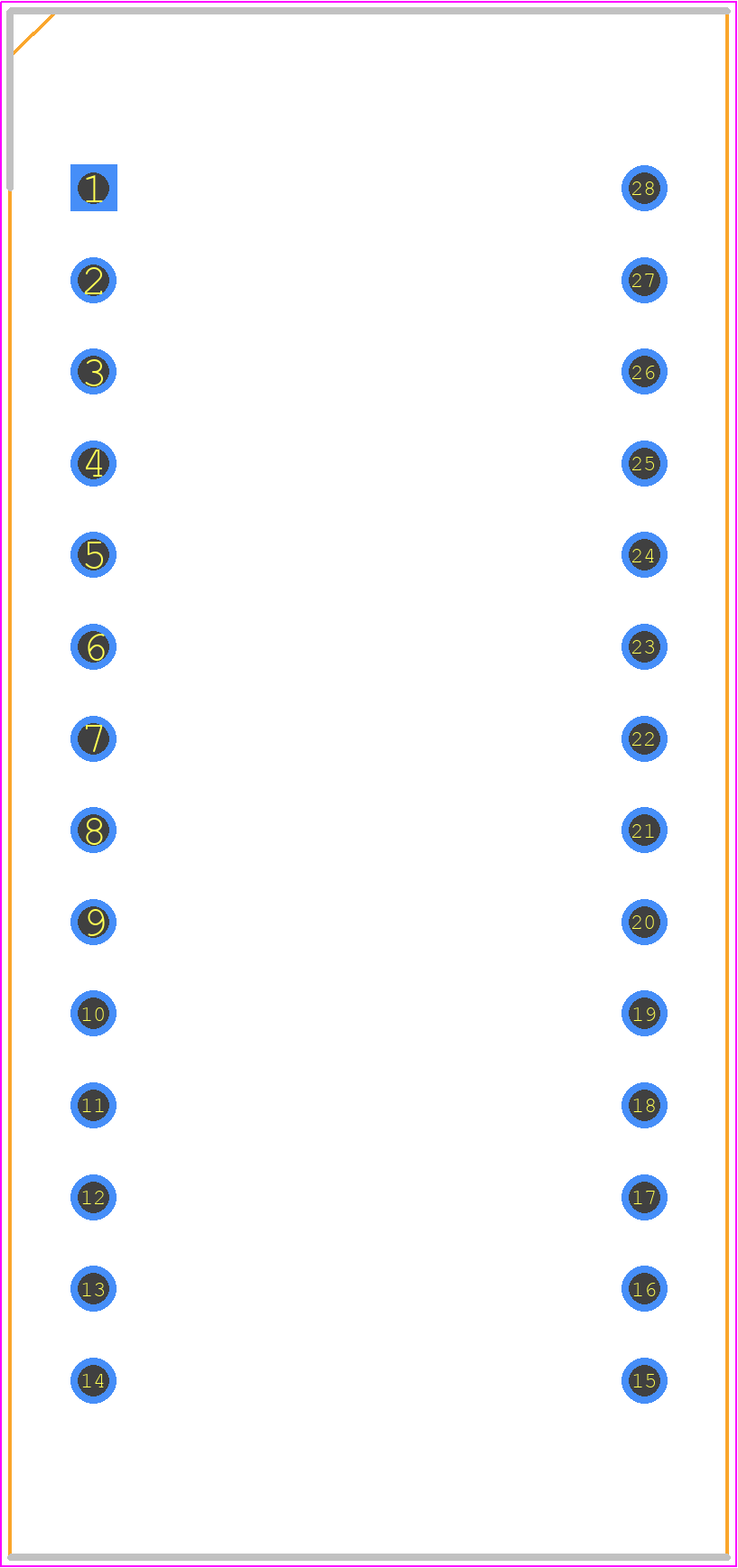 HDSP-2113 - Avago Technologies PCB footprint - Dual-In-Line Sockets - Dual-In-Line Sockets - HDSP-2113