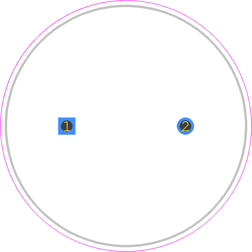 UKW1H103MRD - Nichicon PCB footprint - Capacitor, Polarized Radial Diameter - Capacitor, Polarized Radial Diameter - 25x50-