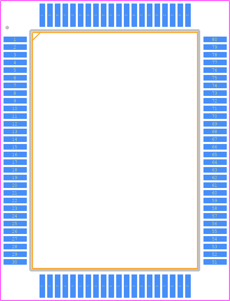 Z8018233FSG - LITTELFUSE PCB footprint - Quad Flat Packages - Quad Flat Packages - 100-Lead QFP
