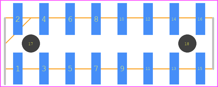 M20-8750842 - Harwin PCB footprint - Header, Unshrouded - Straight SMD Pin - Header, Unshrouded - Straight SMD Pin - M20-8750842