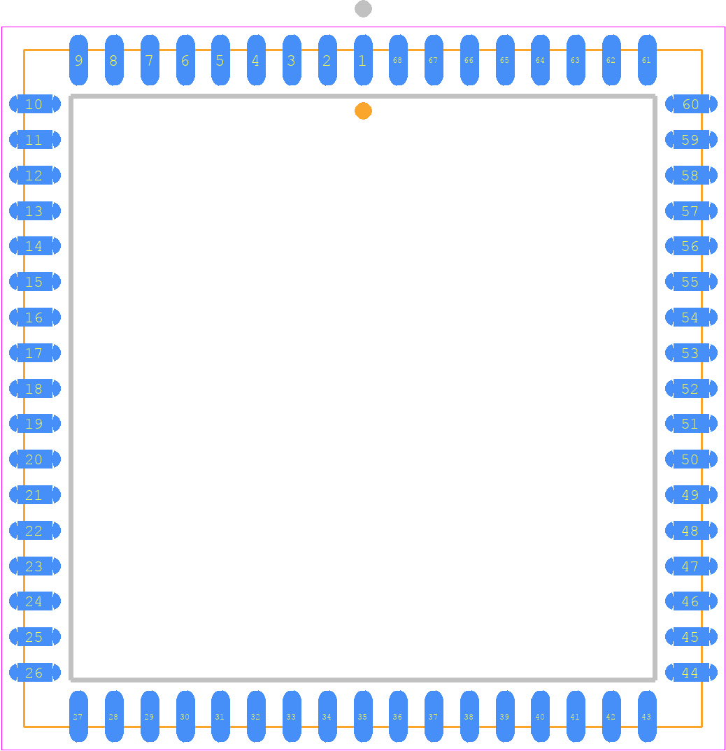 MCHC11F1CFNE3 - NXP PCB footprint - Plastic Leaded Chip Carrier - Plastic Leaded Chip Carrier - SOT188-2 (PLCC68) _1