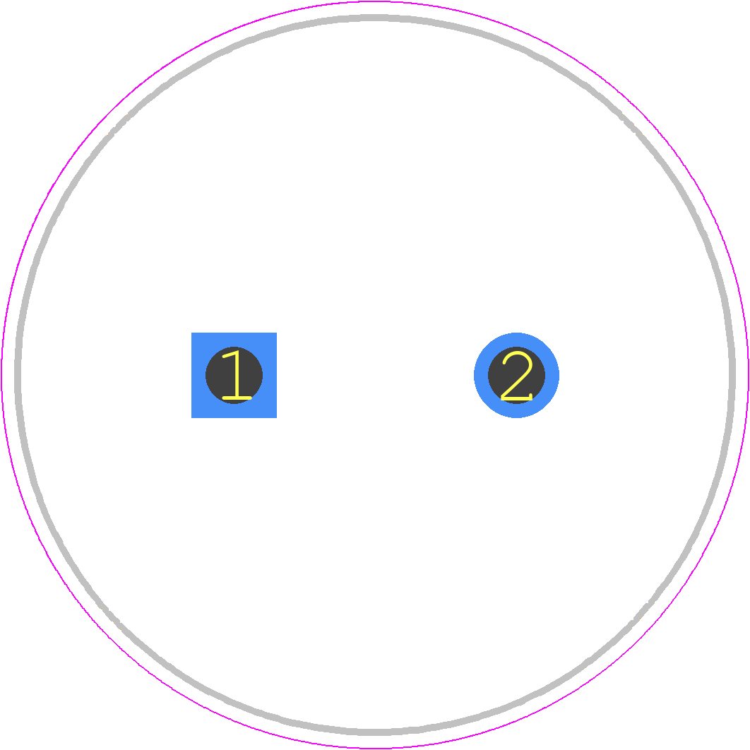 SLP472M035C1P3 - Cornell Dubilier PCB footprint - Capacitor, Polarized Radial Diameter - Capacitor, Polarized Radial Diameter - 25*25_21