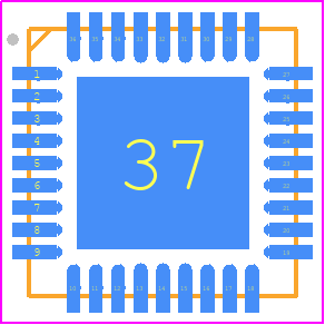 ADL5591ACPZ-R7 - Analog Devices PCB footprint - Quad Flat No-Lead - Quad Flat No-Lead - (CP-36-4)