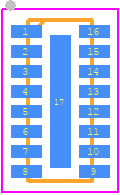 ECLAMP2410P.TCT - SEMTECH PCB footprint - Small Outline No-lead - Small Outline No-lead - 16 Pin SLP