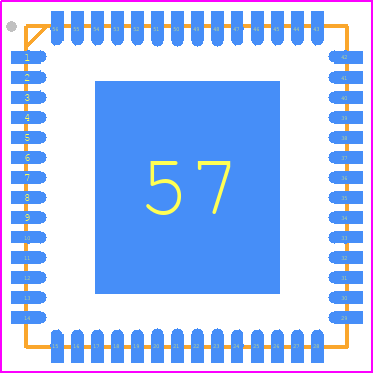 CY7C68013A-56LFXC - Infineon PCB footprint - Quad Flat No-Lead - Quad Flat No-Lead - QFN-56