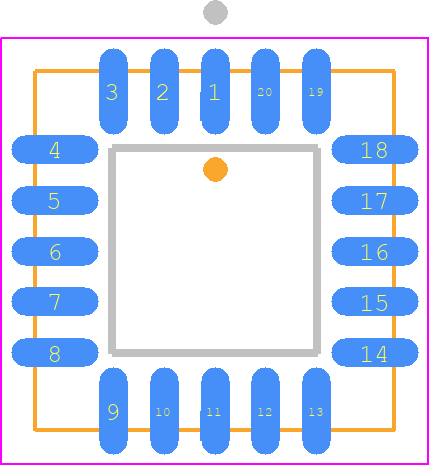 GAL16V8D-10QJN - Lattice Semiconductor PCB footprint - Plastic Leaded Chip Carrier - Plastic Leaded Chip Carrier - 20-Pin PLCC
