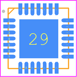 MAX2769CETI+ - Analog Devices PCB footprint - Quad Flat No-Lead - Quad Flat No-Lead - QFN28