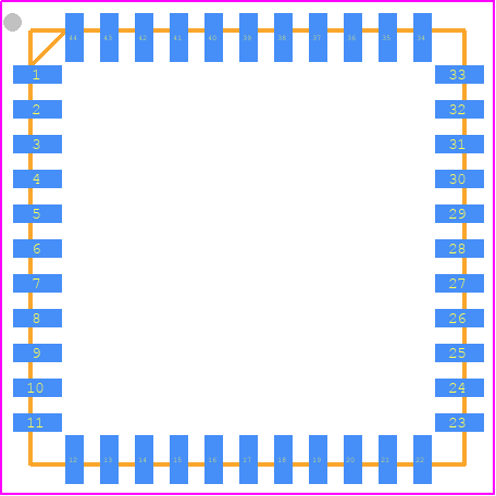 AMIS-49250-XTP - onsemi PCB footprint - Quad Flat No-Lead - Quad Flat No-Lead - LQFP−44
