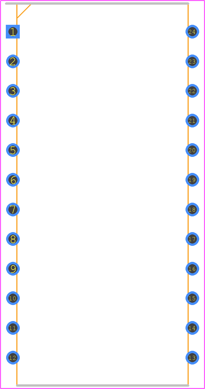 TC14433AEPG - Microchip PCB footprint - Dual-In-Line Packages - Dual-In-Line Packages - 24 Lead Plastic Dual in Line (PG)