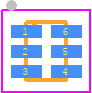 RCLAMP0503N.TCT - SEMTECH PCB footprint - Small Outline No-lead - Small Outline No-lead - SLP1510N6
