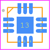ADG836YCPZ-REEL7 - Analog Devices PCB footprint - Quad Flat No-Lead - Quad Flat No-Lead - (CP-12-4)