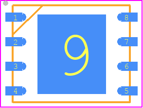 S25FL128LAGNFV010 - Infineon PCB footprint - Small Outline No-lead - Small Outline No-lead - WSON-8