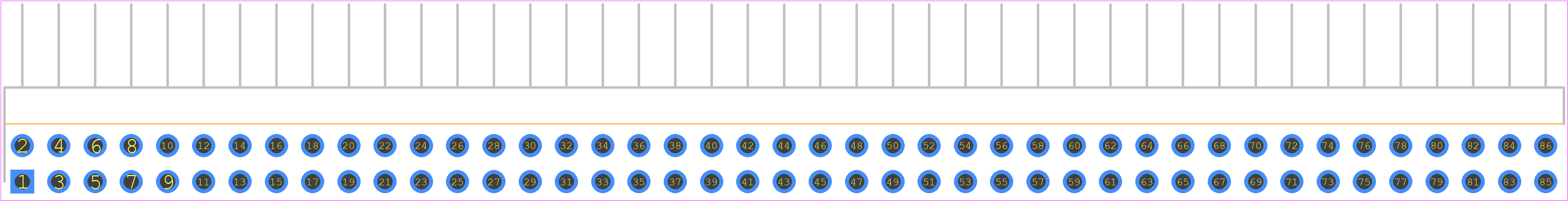 TSW-143-08-T-D-RA - SAMTEC PCB footprint - Header, Unshrouded - Right Angle PTH Pin - Header, Unshrouded - Right Angle PTH Pin - TSW-143-08-T-D-RA*