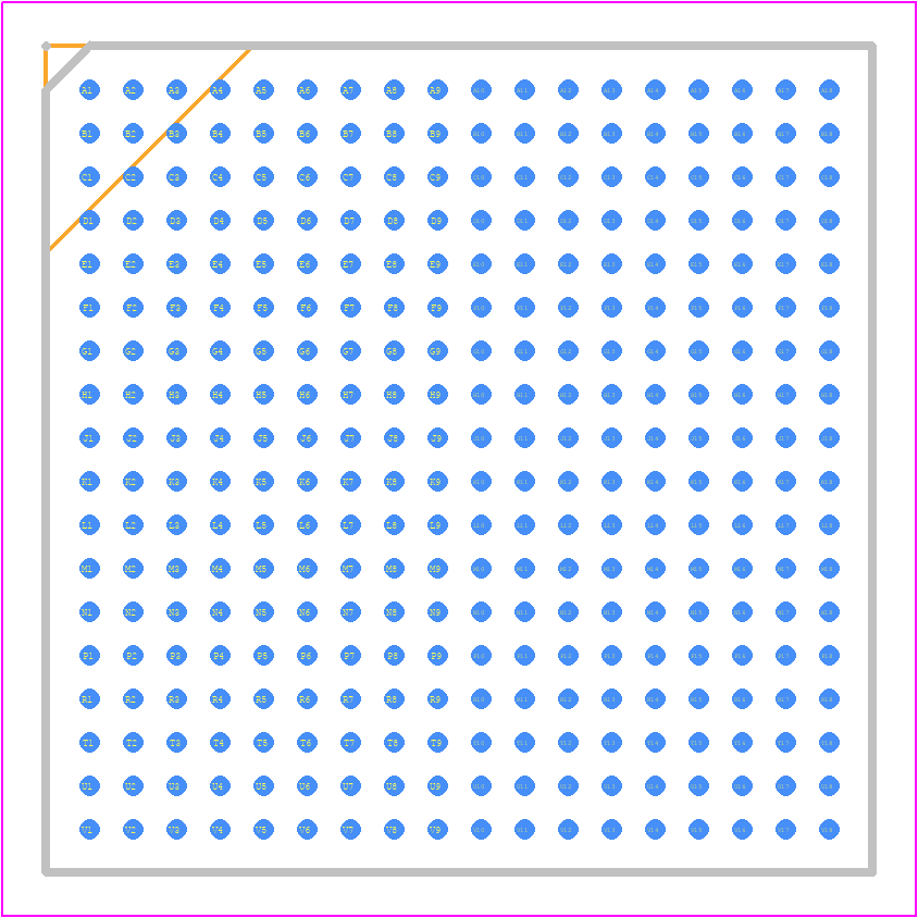 LCMXO2280C-4FTN324C - Lattice Semiconductor PCB footprint - BGA - BGA - 324-Ball ftBGA-2