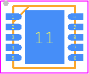 MTD6508T-E/NA - Microchip PCB footprint - Small Outline No-lead - Small Outline No-lead - 10Lead Ultra-thin Dual Flatpack No-Lead 3x3x0.5