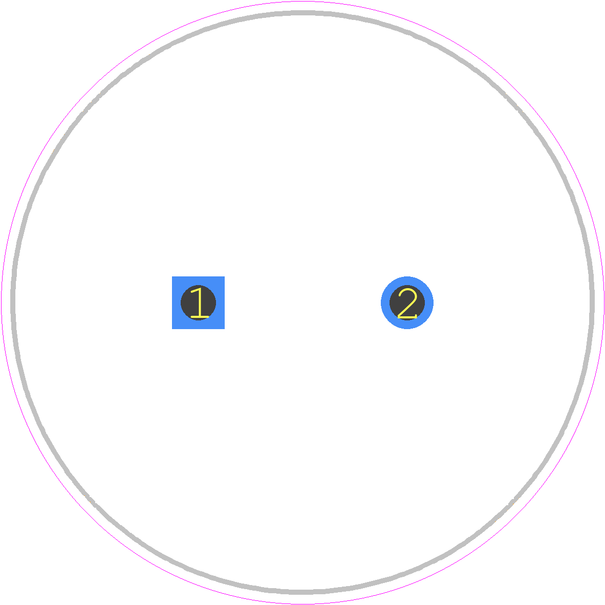 FA1A104ZF - Yageo Group PCB footprint - Capacitor, Polarized Radial Diameter - Capacitor, Polarized Radial Diameter - FA1A104ZF