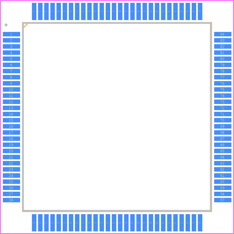 HD6417144F50V - Renesas Electronics PCB footprint - Quad Flat Packages - Quad Flat Packages - FP-112B
