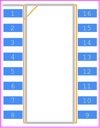TLP290-4(GB,E) - Toshiba PCB footprint - Small Outline Packages - Small Outline Packages - TLP290-4(GB,E)