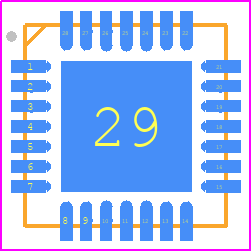 AEM10941 - ebm-papst PCB footprint - Quad Flat No-Lead - Quad Flat No-Lead - Plastic quad flatpack no-lead (QFN28 5x5mm)