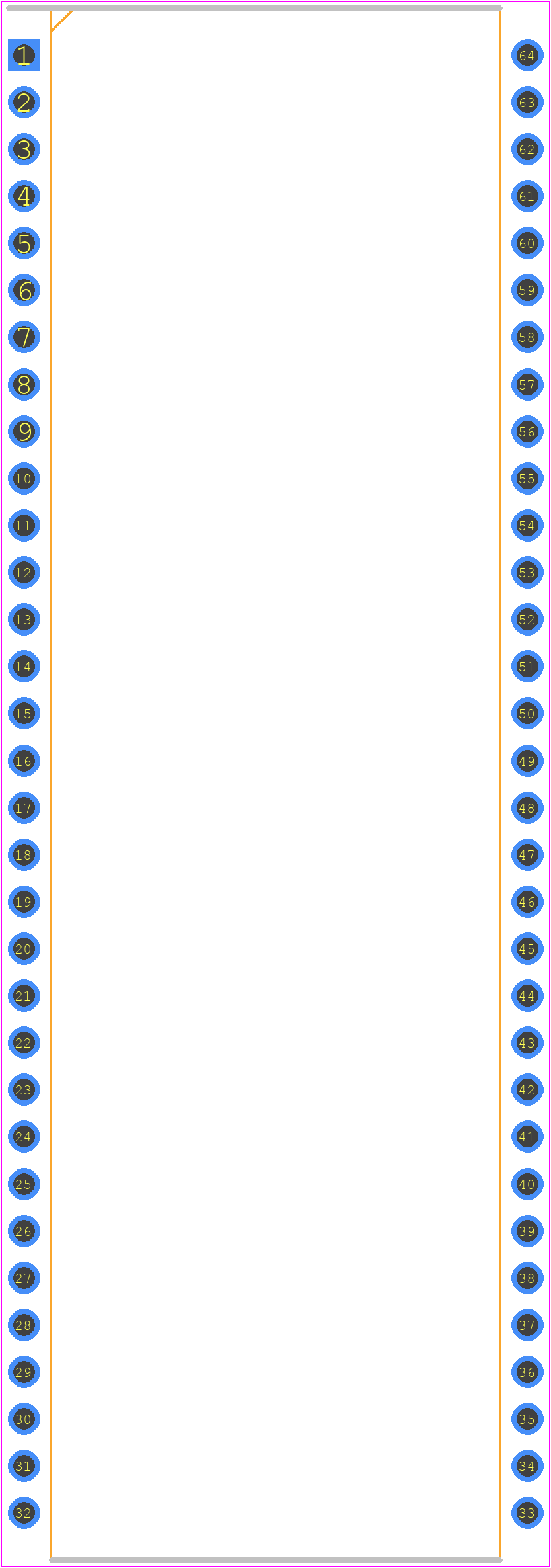UPD78P014CW - Renesas Electronics PCB footprint - Dual-In-Line Packages - Dual-In-Line Packages - 64 PIN PLASTIC SHRINK DIP