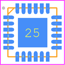 AIS328DQ - STMicroelectronics PCB footprint - Quad Flat No-Lead - Quad Flat No-Lead - QFNQFPN 4x4x1.8 24L