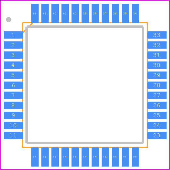 SC92F7446BP44R - SOC(Shenzhen SinOne Microelectronics) PCB footprint - Quad Flat Packages - Quad Flat Packages - LQFP44